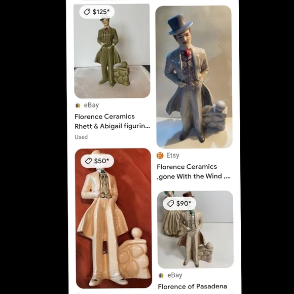 Vintage Florence Ceramics Rhett Butler Figurine -gone W/ The Wind 9.5" Figure - Picture 5 of 5